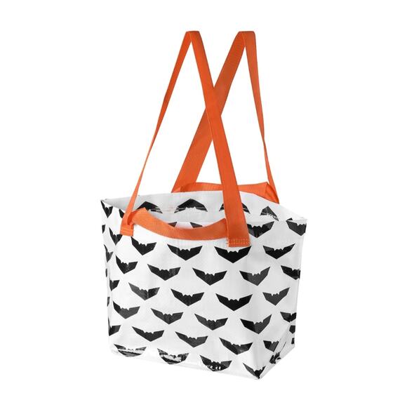 IKEA - KUSTFYR Set of Two Fall Autumn Neon Orange Bat Shopping Tote Bags - Picture 5 of 10